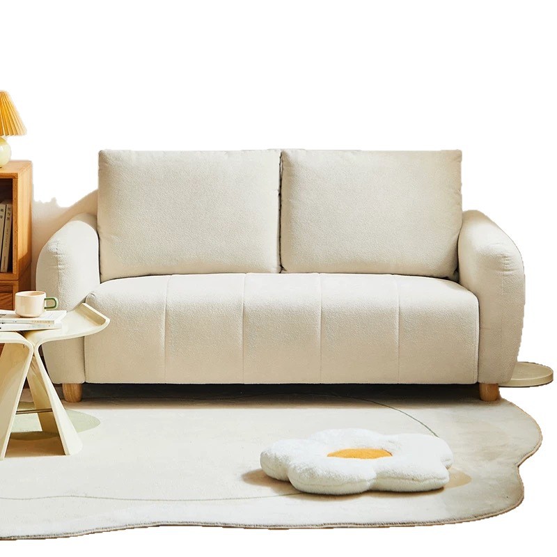 2026 nuevo sofá de tela de sala de estar nórdica simple de estilo pequeño sofá de apartamento doble línea directa