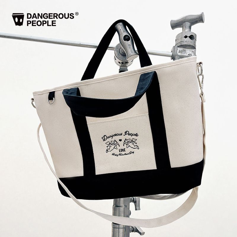 Dangerouspeople薛之谦dsp撞色帆布简约时尚可调节手提斜挎托特包|undefined