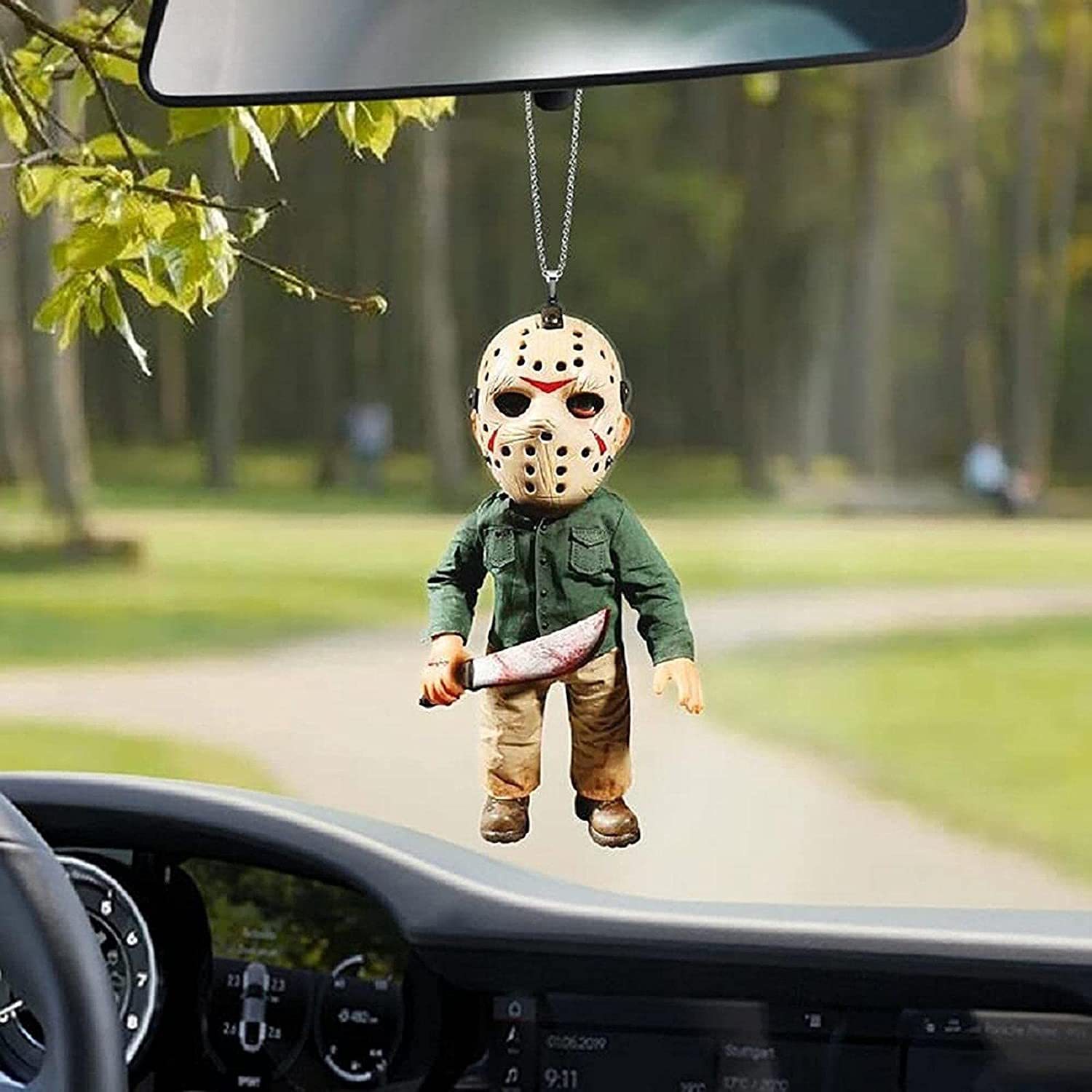 Nuevos productos transfronterizos Halloween horror personajes de automóviles colgantes de automóviles Halloween accesorios de interiores colgantes