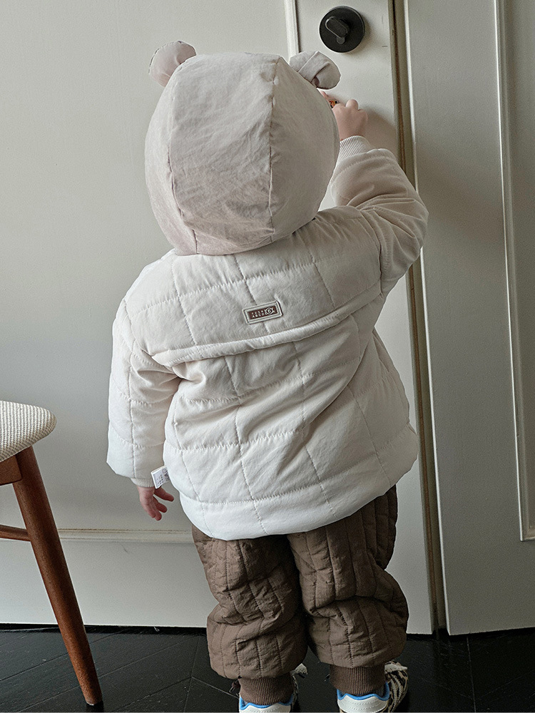 2024 nuevo bebé de invierno versión coreana estilo occidental bolsillo creativo cremallera engrosamiento cálido y cómodo traje de bebé suave