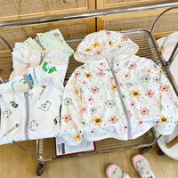 Солнцезащитная одежда для девочек, летняя защита от ультрафиолета, тонкая верхняя одежда для мальчиков, одежда для детской кожи с героями мультфильмов, детская солнцезащитная одежда из ледяного шелка.