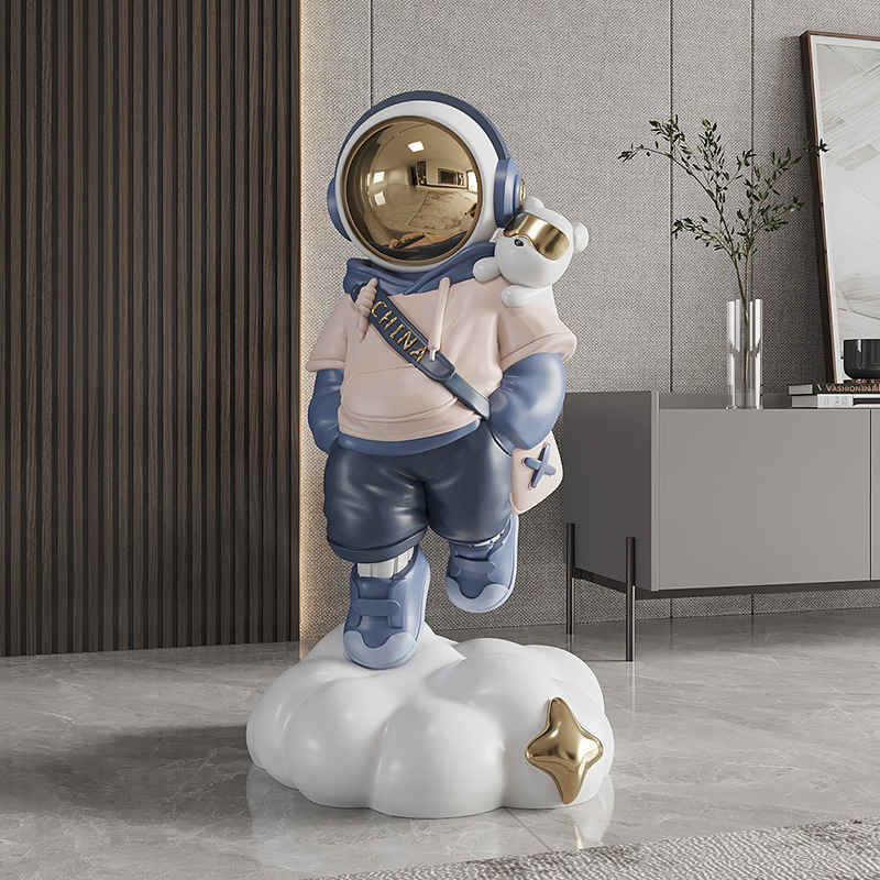 Astronaut Landing Nordic Style Living Room Tv Cabinet Next to the Sofa Housewarming Gift Soft Furnishings Crafts Ornaments Home Decor
