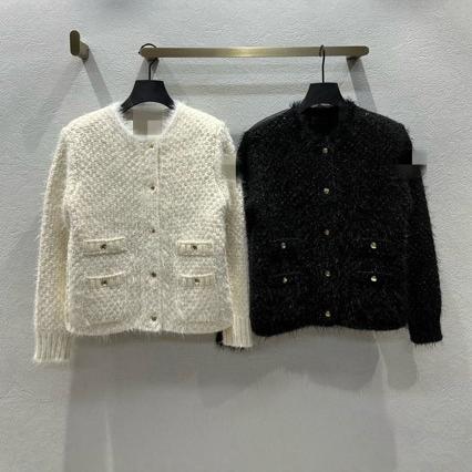 2025 Autumn and Winter New Product Tweed Style Feather Knitted Metallic Yarn Splicing 90 White Goose down down Jacket Jacket Outer