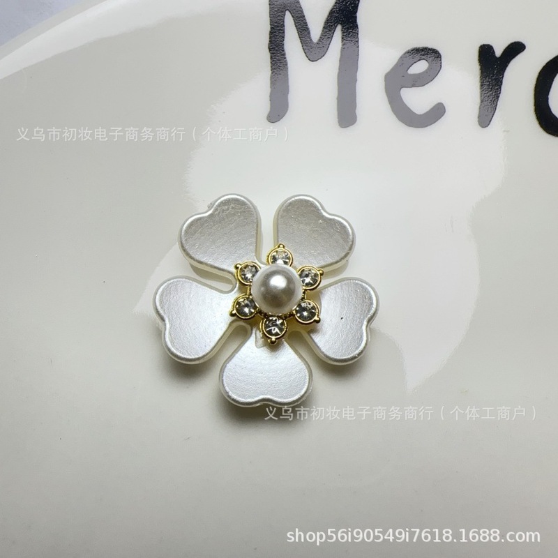 洞洞鞋花珍珠五瓣花托diy饰品配件材料手机壳配件包配件发绳辅料|undefined
