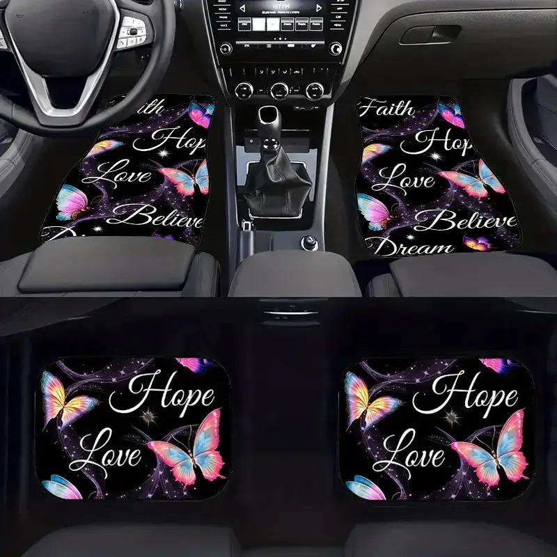 Amazon Temu American Car Floor Mats Four-Piece Set Car Interior Decoration Floor Mats Stain-Resistant Floor Mats Ready for Labeling and Delivery