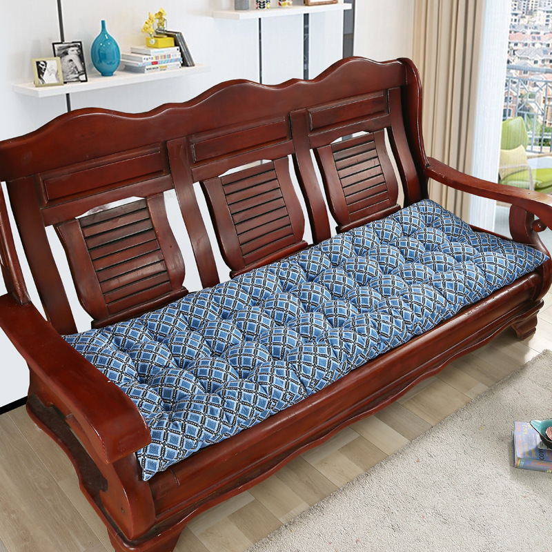 Sofá de madera sólida gruesa cuatro estaciones muebles de madera universal cojín de banco sofá antiguo de tres asientos Nayou