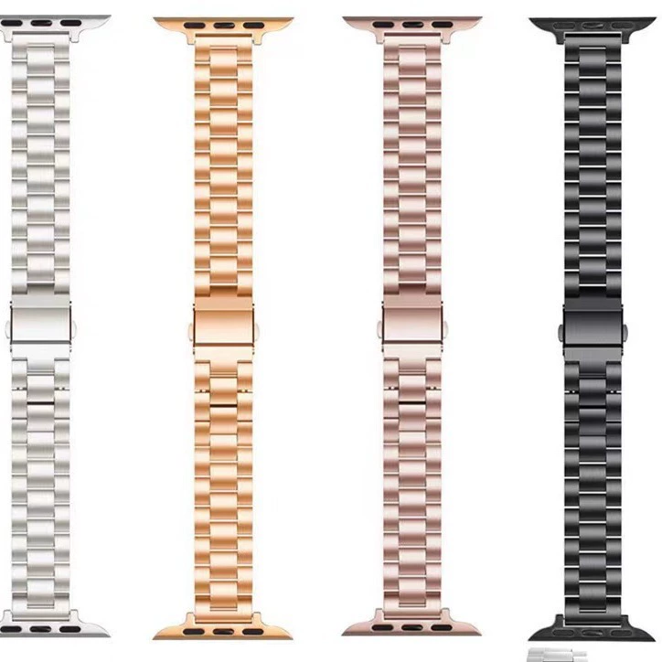 Подходит для Apple Applewatch тонкий три-шарик маленький пояс твердый нержавеющая сталь iwatch умные часы ремешок стальной