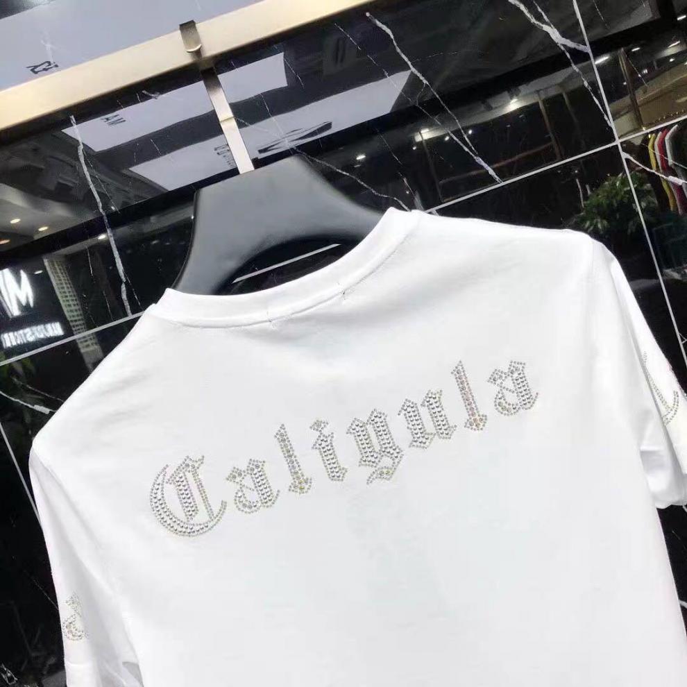 Men's Cotton T-shirt With Crown Diamond Detail Versatile Style_voghion.com