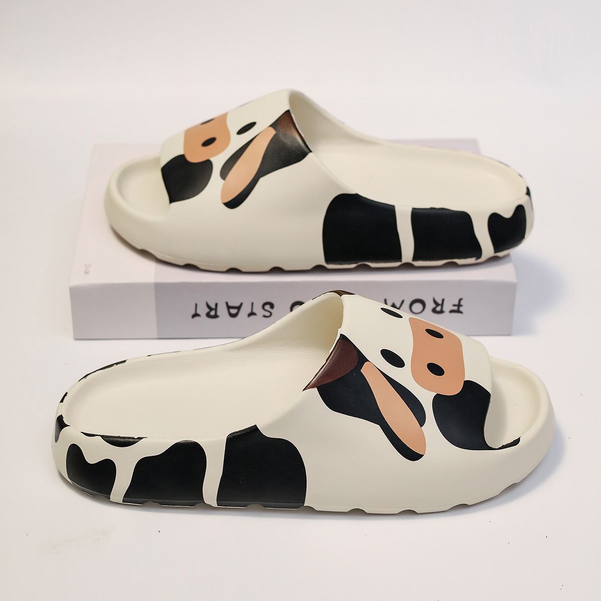 2024 New Cross-Border EVA Slippers For Women, Summer Outdoor Wear, Cow Print Thick-Soled Slide Sandals, Ins Trend Beach_voghion.com