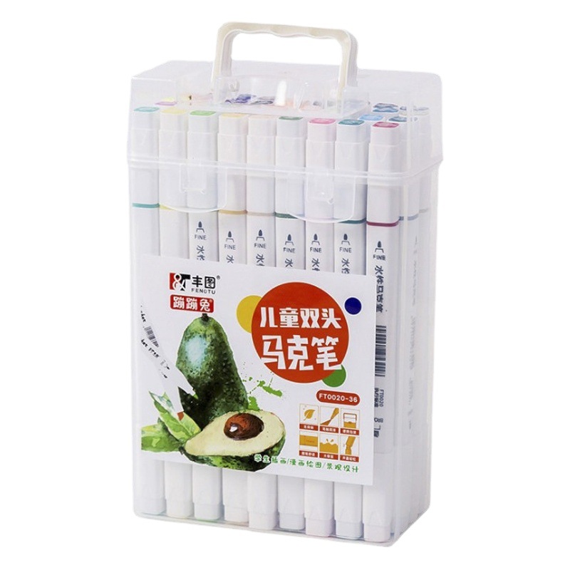 Cartoon multi-color children's double-head water-based marker pen student learning painting graffiti color pen Art mark set