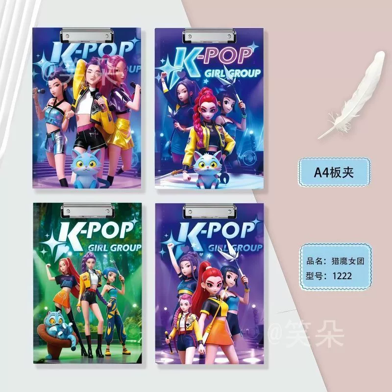 Канцелярский папка формата A4 в виде монстр-охотников мультфильм милый K-POP Руми Зои ins деревянная папка для экзамена заметки