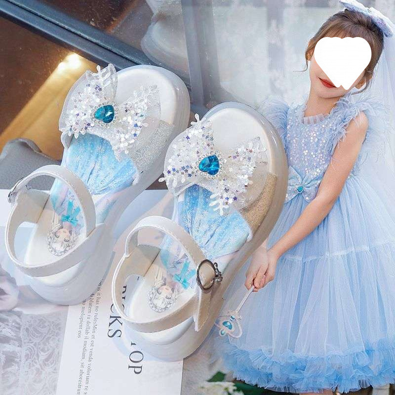 女の子の靴エルササンダル 2025 新しい子供女の子ベビークリスタルプリンセスシューズ夏の靴エルサ子供靴|undefined