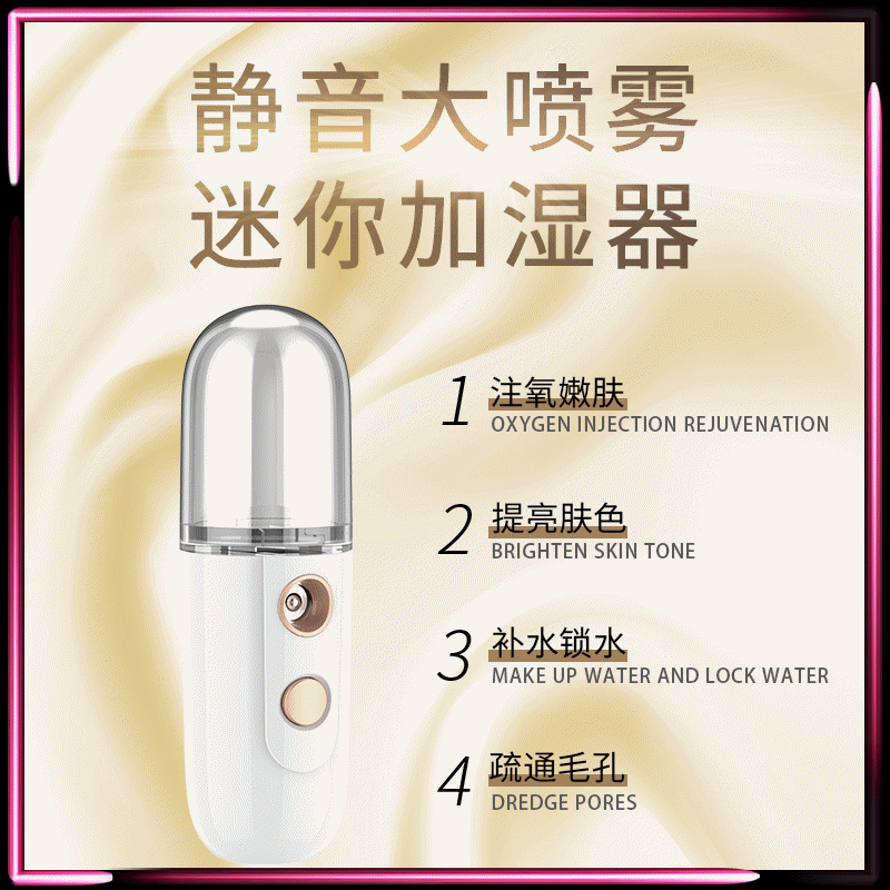补水仪家用蒸脸喷雾机USB充电皮肤测试美容仪手持便携加湿器现货