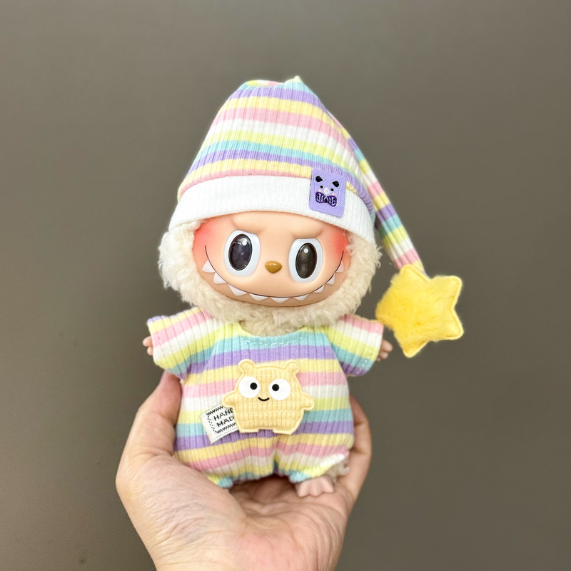 洋服のみ】17cm ラブベビー服 LABUBU ブラインドボックス シッティングパーティー 1代目・2代目・3代目 ゴールデンパープル ジョイスーツ|undefined