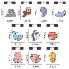 Cute Ocean Animal Alloy Cartoon Badges Octopus/Seal/Pufferfish/Whale Shaped Fun Versatile Lapel Flowers