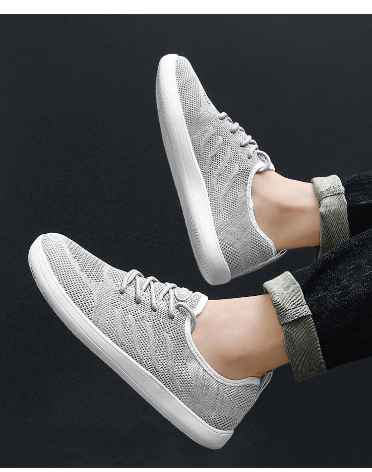 Giày thể thao nam cỡ lớn mũi rộng thoáng khí dệt kim co giãn, giày đi bộ nhẹ đế thấp — màu kaki, màu xám, đen chi tiết 20