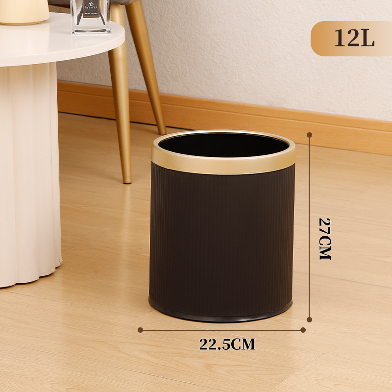 Habitación de hotel comercial bote de basura baño Caja de almacenamiento de cáscara sin tapa habitación de billar de doble capa canasta de papel sala de billar