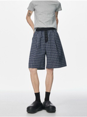 American Retro Niche Plaid Shorts Men's Summer New Jersey Style Five-Point Pants Trendy Loose Casual Pants Men