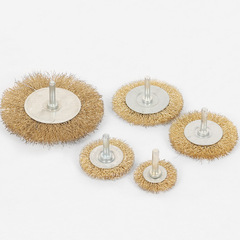 跨境帶杆鋼絲刷 碗型筆型T型拋光電磨電鑽打磨除鏽帶柄鋼絲輪套裝