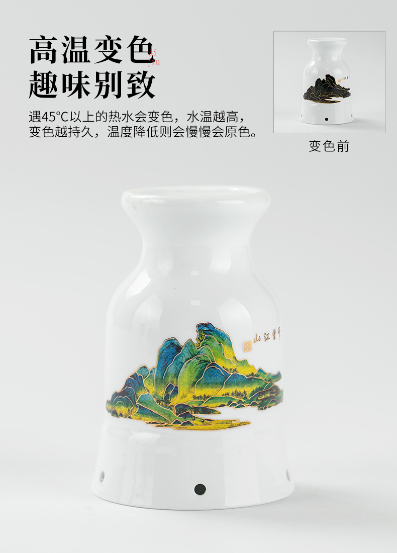 Ceramic Color-Changing Moxa Cup Gua Sha Tool Aizhongtang Moxibustion Jar for Wellness and Massage overview