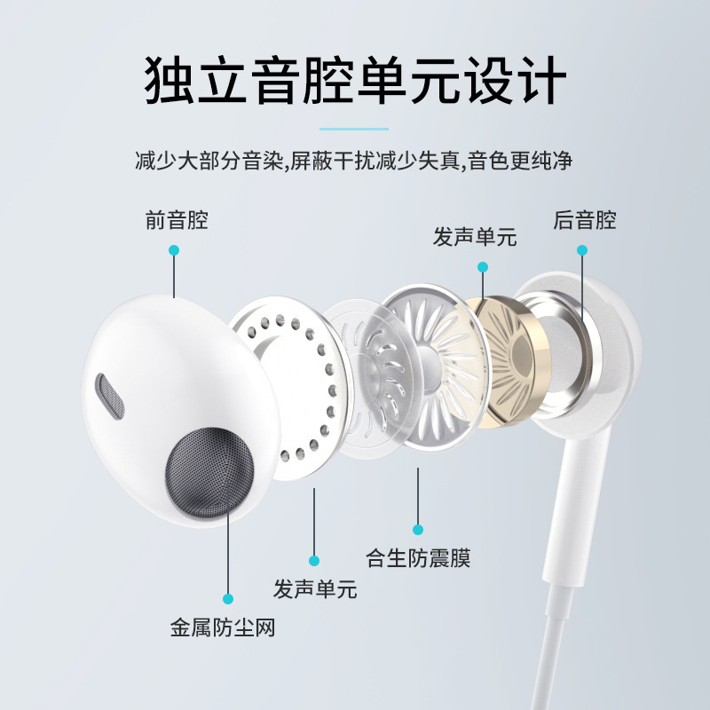 OPPO、Huawei、VIVO、Appleの有線イヤホン、Type-Cイヤホン、有線ヘッドセットに適した越境工場|undefined