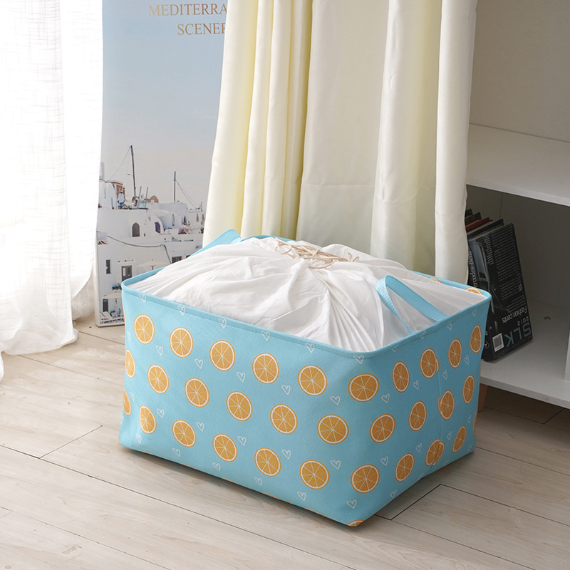 厂家供应帆布收纳筐 家用杂物内衣整理玩具收纳筐手提束口收纳篮