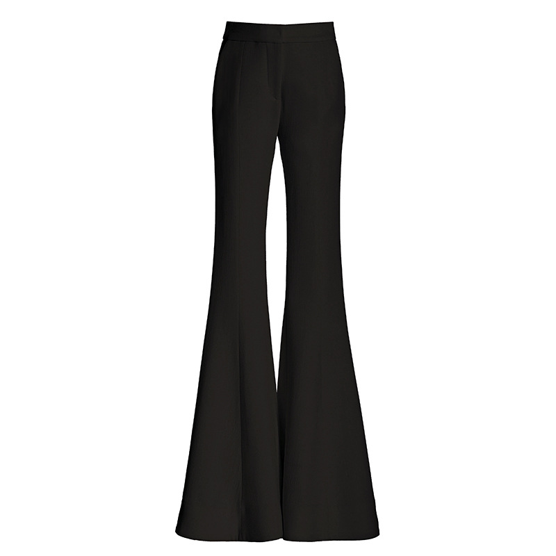 Trendy Retro Slim-Fit Mid-High Waist Flared Casual Pants for Spring and Summer