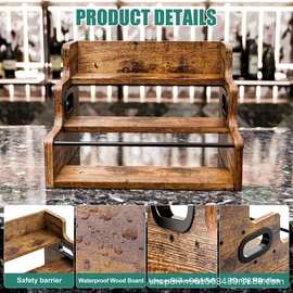 创意木质厨房调料置物架铁木结合调味品收纳架多功能红酒展示架