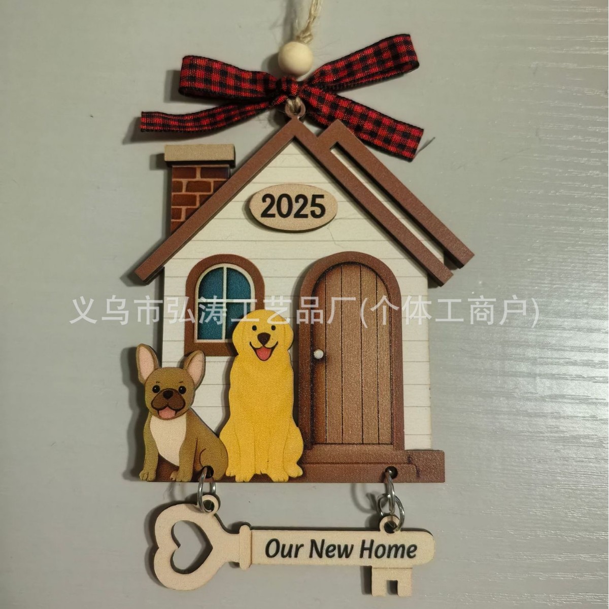 Decoración colgante 2026 nuevo mejor regalo de mudanza decoración de madera decoración para el hogar decoración del árbol de Navidad rojo