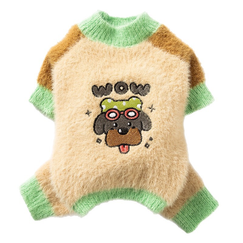 猫咪衣服秋冬加绒毛衣厚款保暖四脚衣中小型泰迪布偶宠物服装批发|undefined