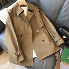 Jまでディテールを整えております～自分用に残したくなるほどです！ ！ダブルブレストのルーズレースアップウエストショートウインドブレーカー