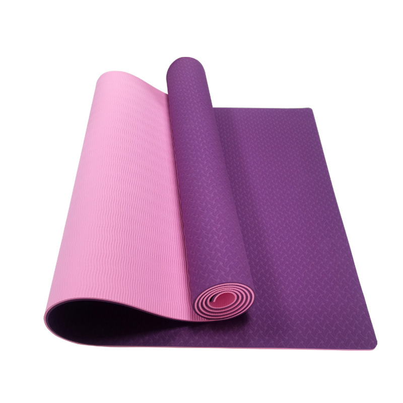 Tpe estudio de yoga de dos colores de doble capa estera de yoga gruesa antideslizante para principiantes 6mm estera de baile de fitness insonorizada para el hogar