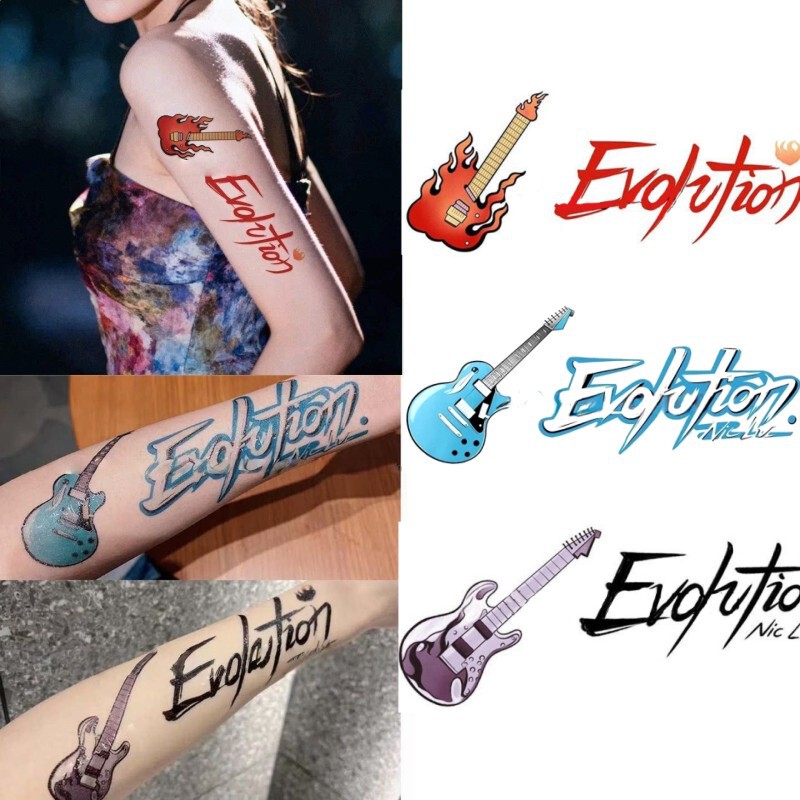 Nicholas Tse Concert Support Guitar Evolution Tattoo Sticker Waterproof Celebrity Merchandise Arm Color Tattoo Sticker Nicholas Tse Concert Support Guitar Evolution Tattoo Sticker Waterproof Celebrity Merchandise Arm Color Tattoo Sticker
