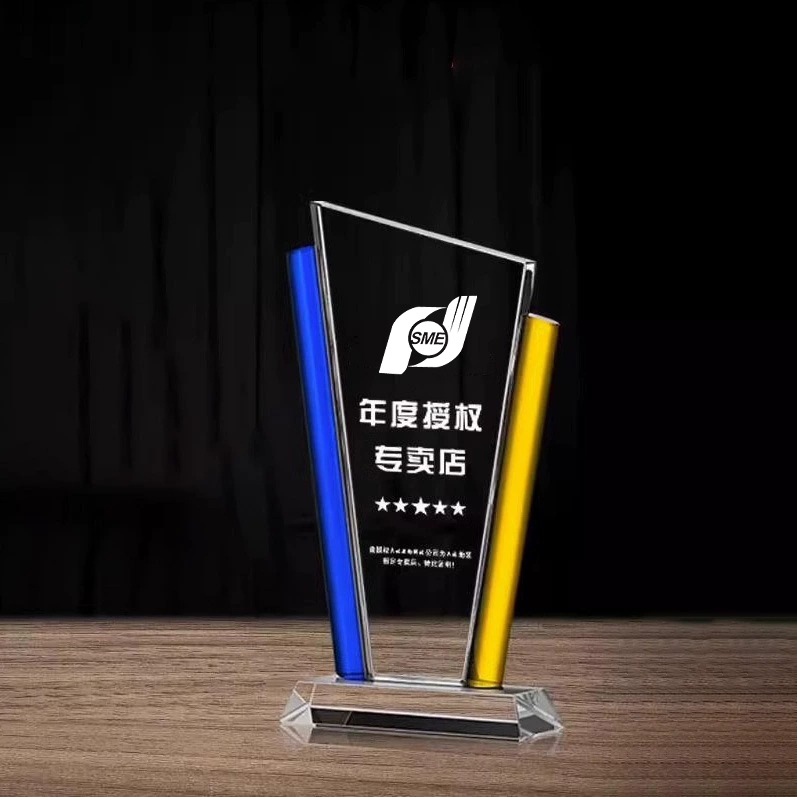 Trofeo de cristal personalizado con inscripción creativa Copa de premios de aniversario concurso de música regalo conmemorativo