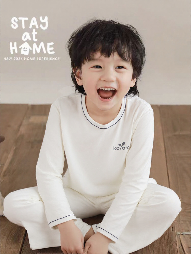 Ropa infantil nuevo conjunto de algodón ropa para el hogar pijamas para niños niñas pijamas para bebés antibacterianos ropa para el hogar para niños