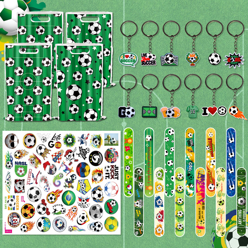 Cross-Border Football World Cup Theme Party Decoration Snap Ring Bracelet Children's Birthday Gift Horn Box Sticker Set Cross-Border Football World Cup Theme Party Decoration Snap Ring Bracelet Children's Birthday Gift Horn Box Sticker Set