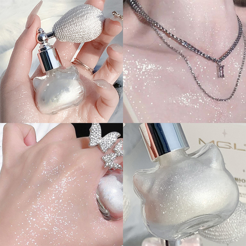 Mgl Highlighter Powder Glitter Airbag Spray Sparkling Fine Glitter Crystal Collarbone Highlighter Eyeshadow Body Pearlescent Glitter