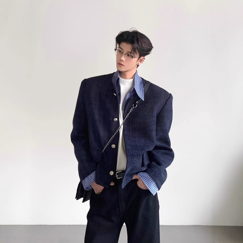 2025 Spring and Autumn Holiday Two-Piece Chanel-Inspired Patchwork Plaid Jacket for Men and Women, Long Fashionable Corduroy Coat Top 2025 Spring and Autumn Holiday Two-Piece Chanel-Inspired Patchwork Plaid Jacket for Men and Women, Long Fashionable Corduroy Coat Top