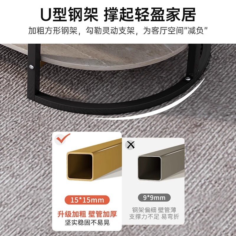 Mesa de té de estilo pequeño estilo de familia de lujo italiano mesa de té de alquiler de casa de estar sofá doméstico simple mesa de té creativa pequeña mesa redonda