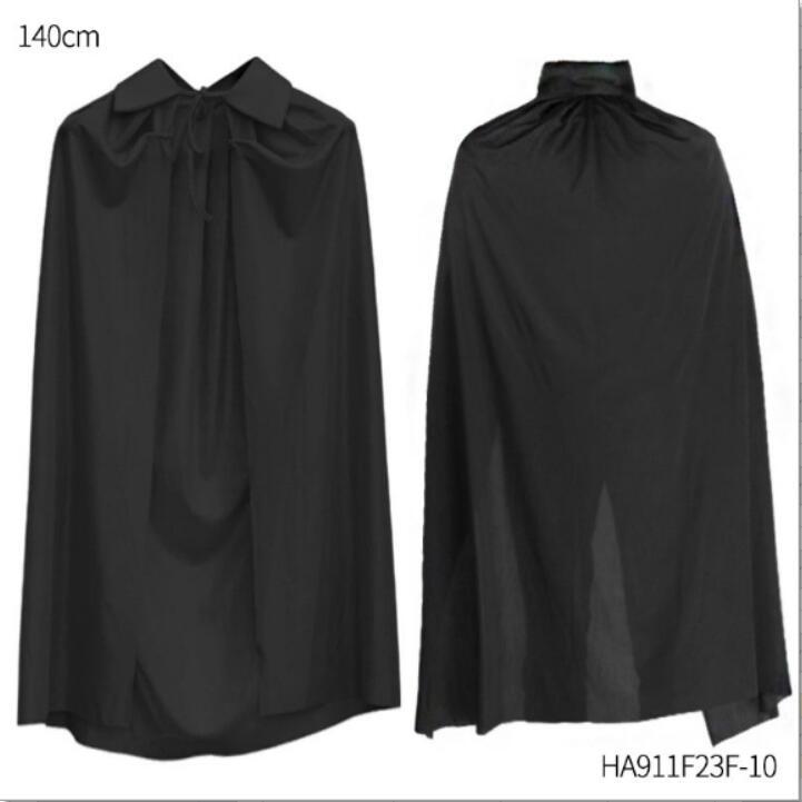 Capa de Halloween Accesorios de disfraces de maquillaje para adultos para niños Capa de muerte de cuello alto de cara roja y negra