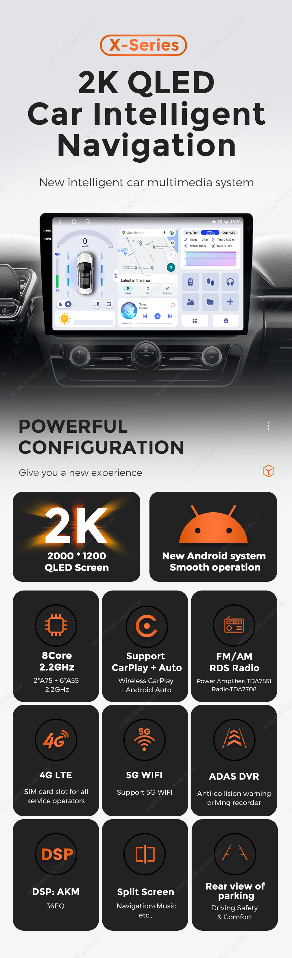 Fangyitong 7865 Android Hd Large Screen 9inch / 10inch Host Dvd Navigation Player Universal Car Device