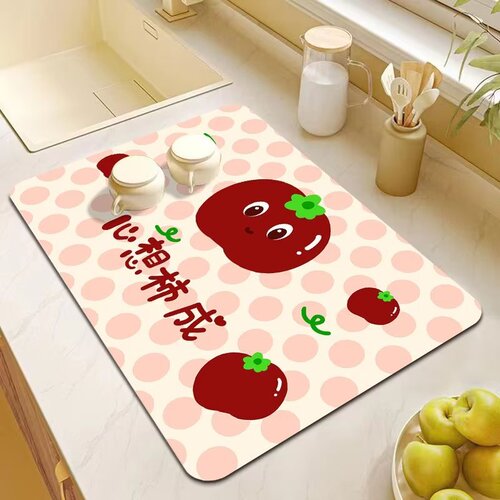 Kitchen Countertop Drain Mat Household Dining Kitchen Drain Mat Stand Dish Drain Mat Bar Silicone Putty Absorbent Mat
