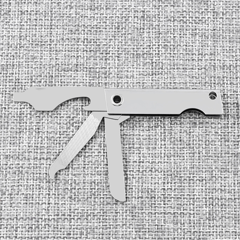 不锈钢三开刀便携式折叠指甲锉小刀剪刀三合一户外小刀