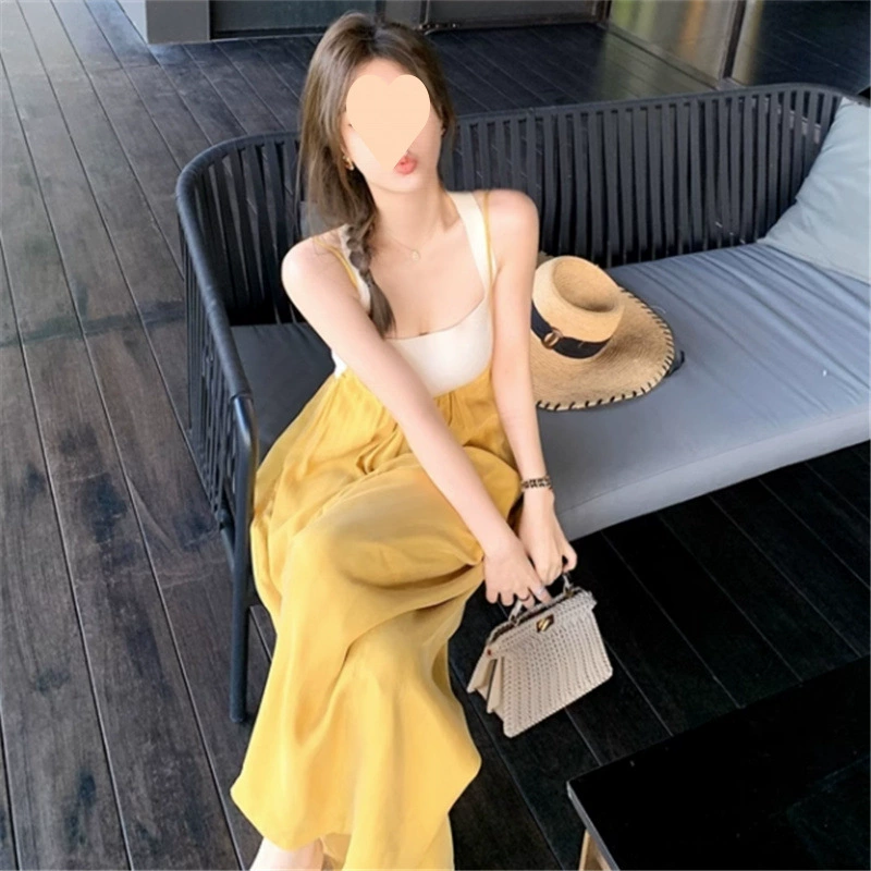 Цельный комплект комбинезона для женщин, летние новые стильные комбинезоны с драпировкой, широкие комбинезоны + жилет, комплект из двух предметов