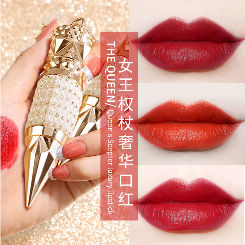 Meiflanli Queen's Scepter Three-Color Lipstick Is Waterproof, Does Not Fade Easily, Does Not Stick to the Cup, Moisturizing and Nourishing Lip Balm