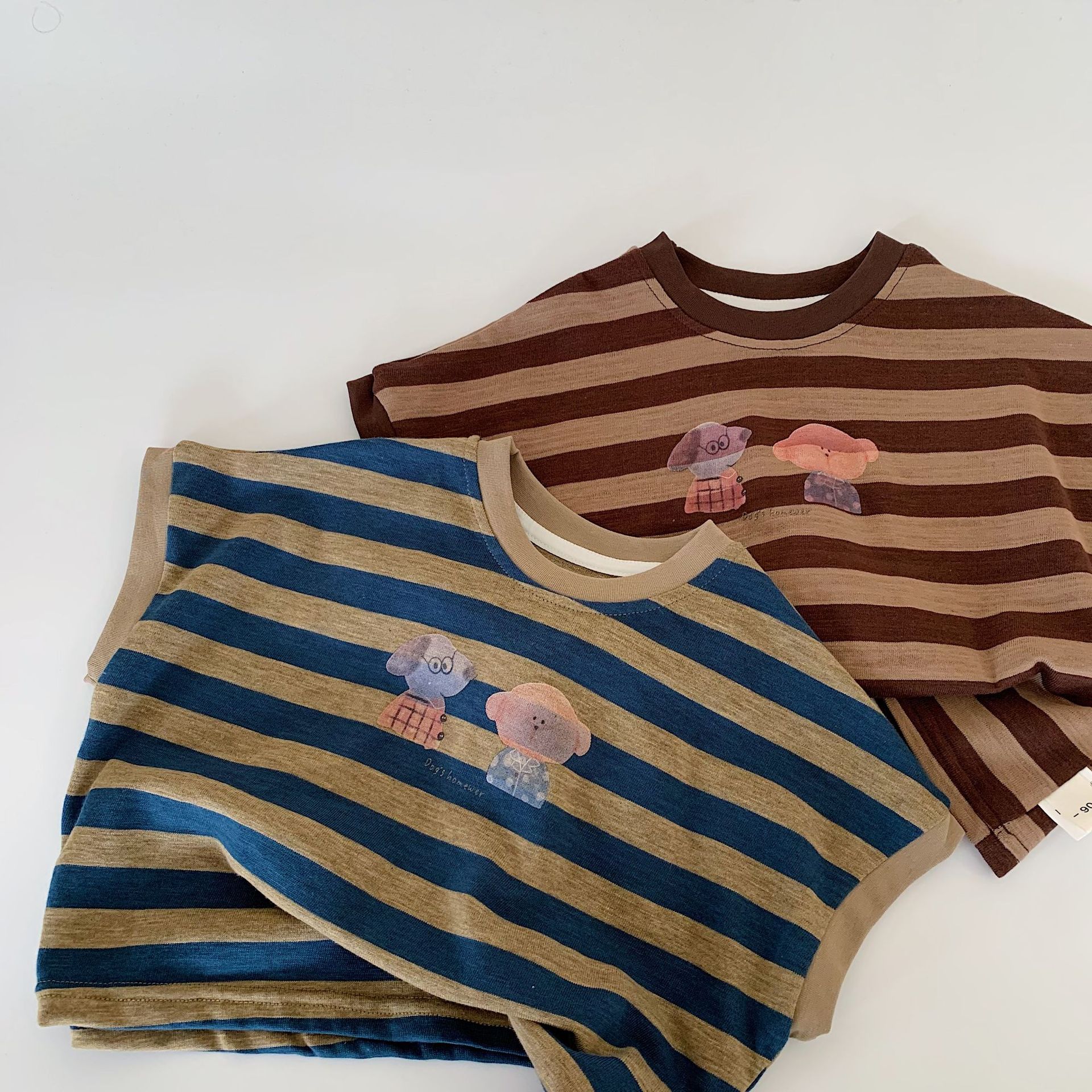 Camiseta de manga corta para niños Maibao 2025 verano nuevo jersey de rayas sin mangas para niños bebé tipo A ropa para niños al por mayor