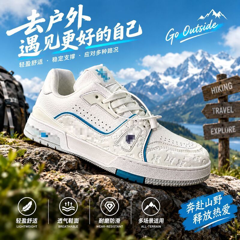 Putian high-quality, stylish white sneakers, durable and comfortable, flat-soled casual outdoor sneakers, low-top sports shoes for students Putian high-quality, stylish white sneakers, durable and comfortable, flat-soled casual outdoor sneakers, low-top sports shoes for students
