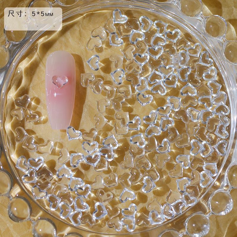 キャンディー色の平底ミニ愛ネイルアクセサリー愛ドリルかわいいネイルマカロン爪貼り100個|undefined