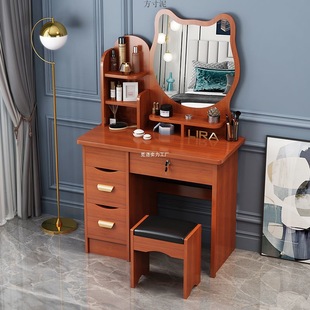 New Dressing Table Ins Style Makeup Table Bedroom Mirror Comb Popular Simple Modern Multi-Functional Storage Cabinet Integrated