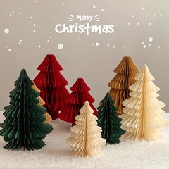 クロスボーダークリスマスツリー置物紙折りたたみdiyデスクトップミニクリスマスペンダントネットレッドins風飾り